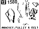 1580B - Bracket, pulley & belt