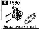 1580AA - Bracket, pulley & belt (3000cc)