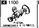 1100A - Piston, crankshaft & flywheel (2300cc)
