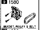 1580AA - Bracket, pulley & belt (3000cc)