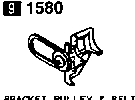 1580EA - Bracket, pulley & belt (single air conditioner)(3000cc)