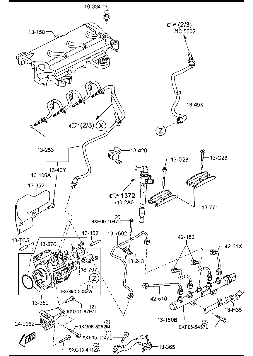 Fuel system (2200cc) for Mazda BT-50 - Amayama