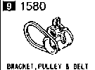 1580A - Bracket, pulley & belt (2300cc)