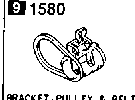 1580A - Bracket, pulley & belt (2000cc)