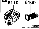6110 - Front heater unit components